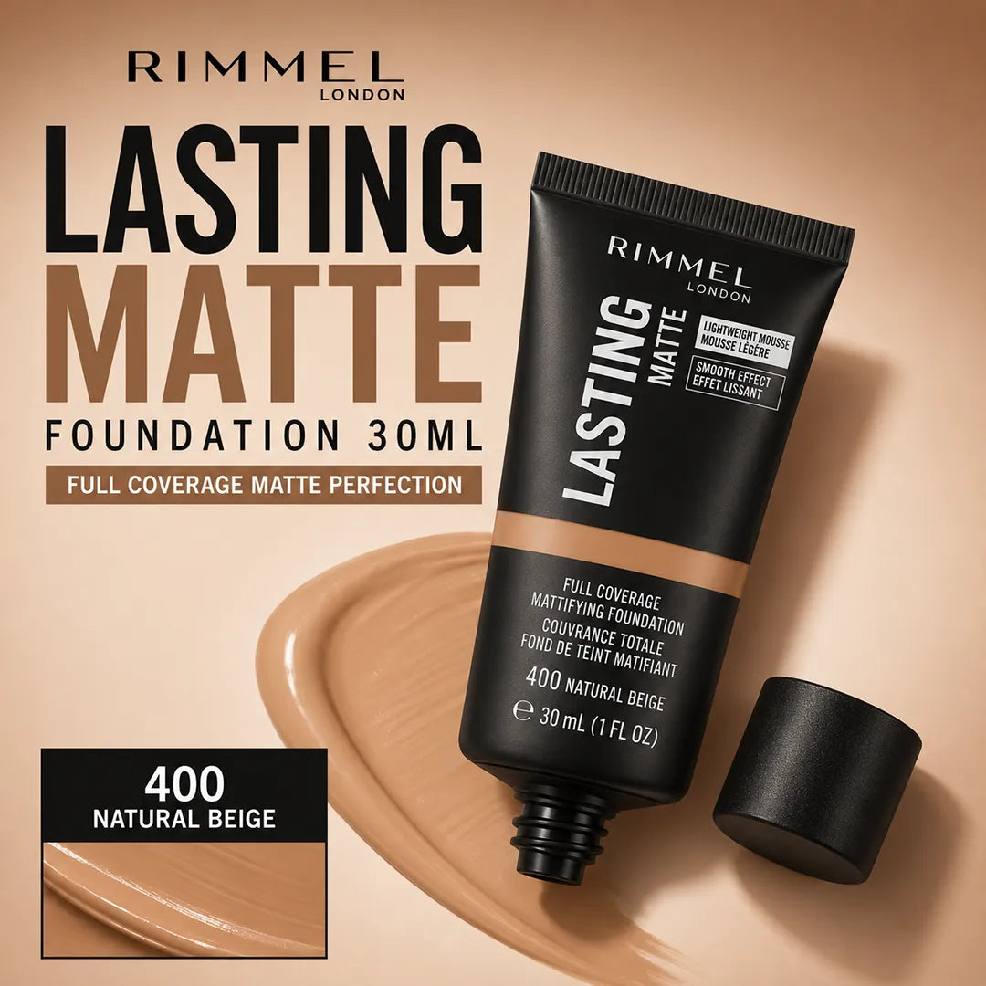 RIMMEL LASTING MATTE FND 400 NATURAL BEI