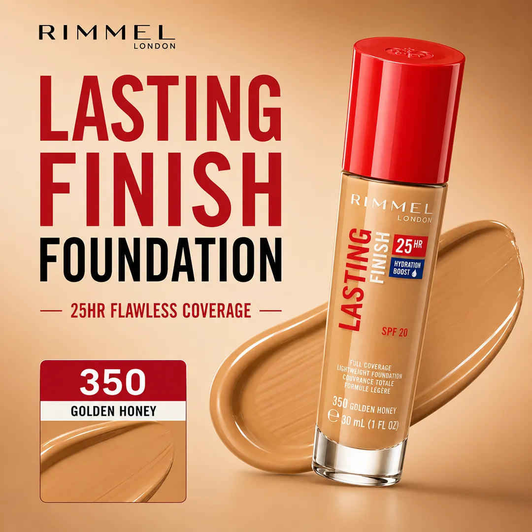 RIMMEL LASTING FINISH FOUNDATION 350 GOLDEN HON 4180