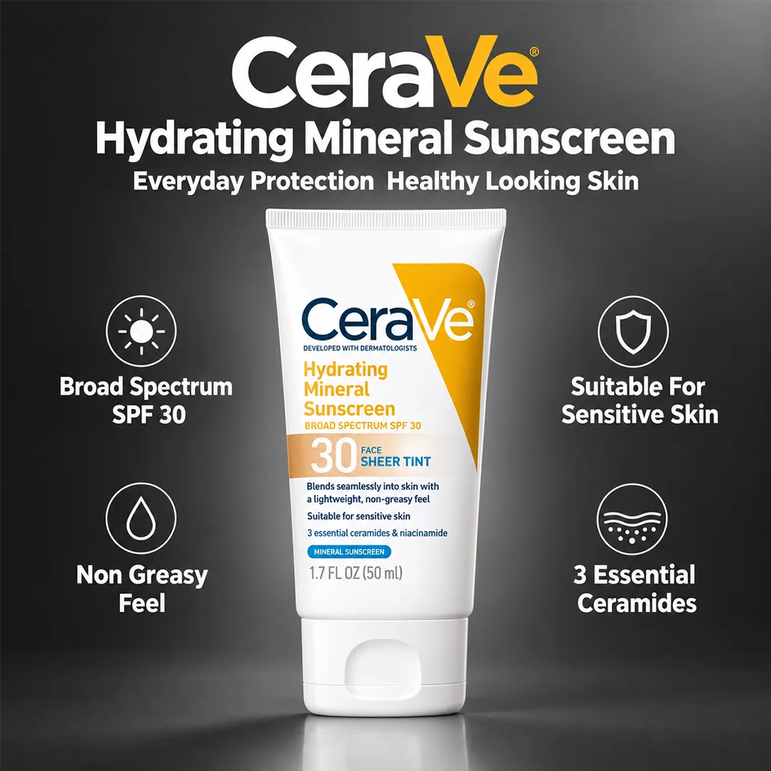 CERAVE HYDRATING MINERAL SUNSCREEN 30 FACE SHEER TINT 50ML