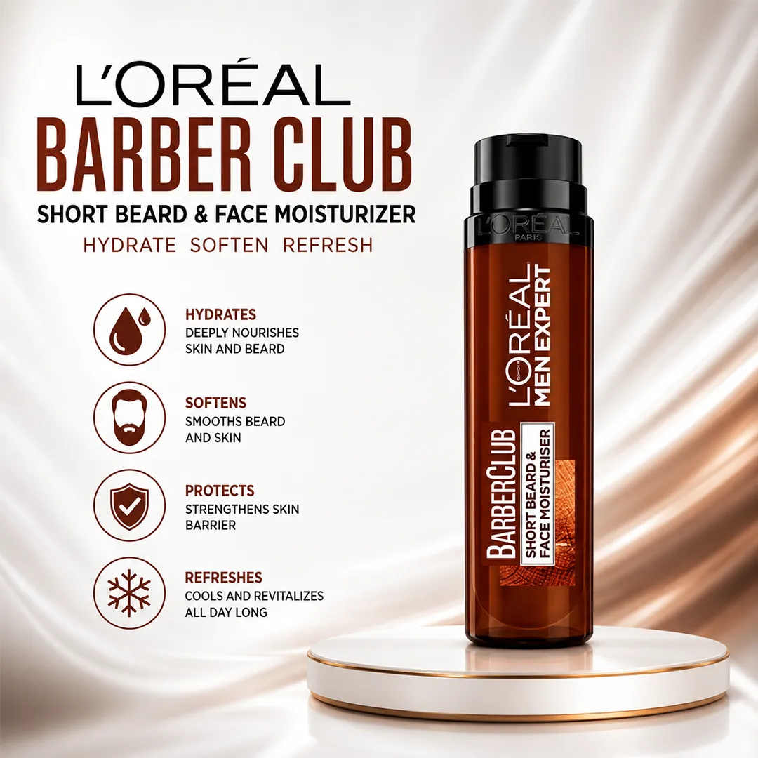 LOREAL BARBER CLUB SHORT BEARD & FACE MOISTURIZER 50ML