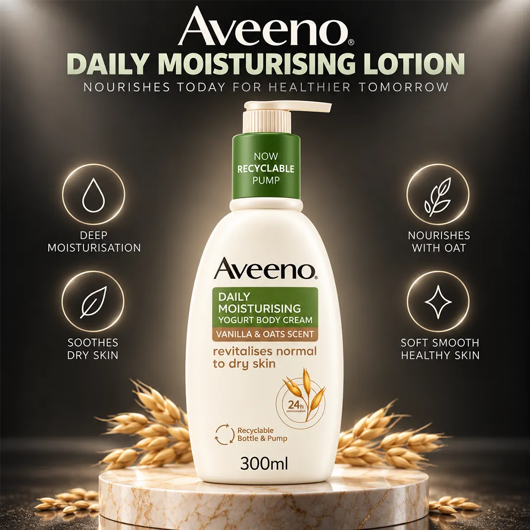 AVEENO DAILY MOISTURISING LOTION 300ML VANILLA  OAT SCENT
