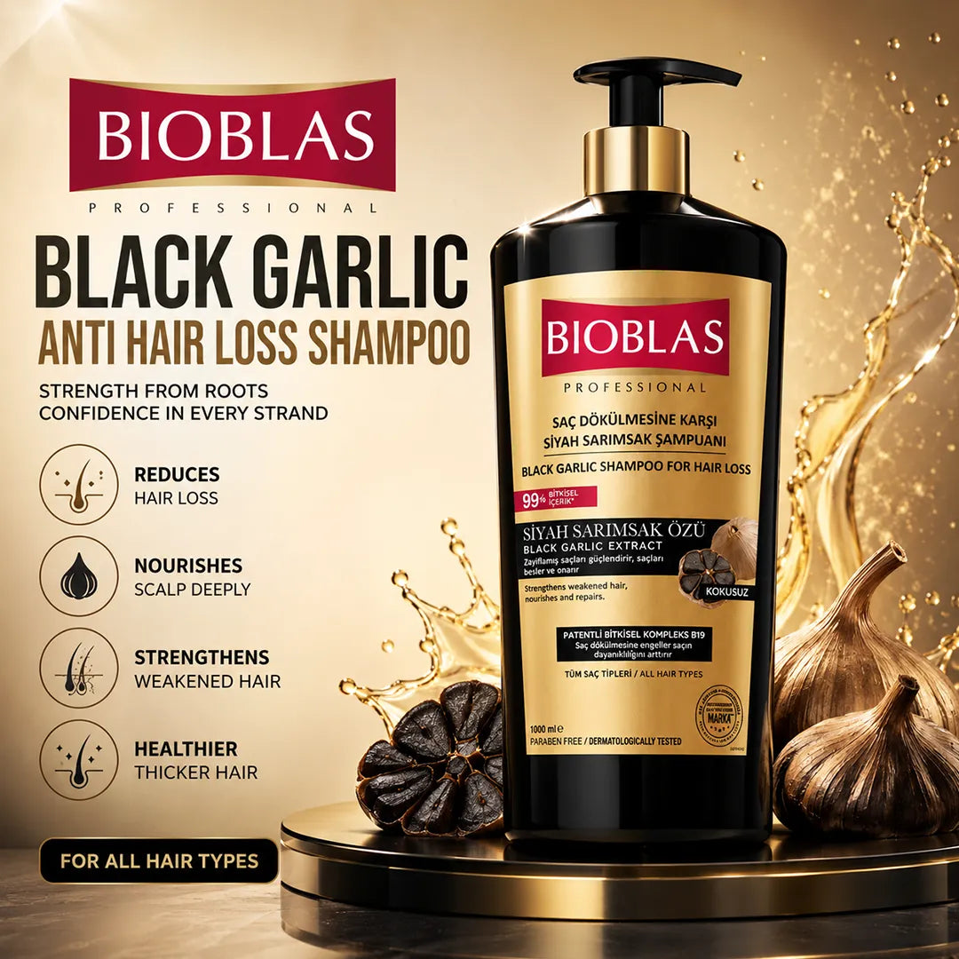 BIOBLAS SHAMPOO 1000ML ANTI HAIR LOSS BLACK GARLIC