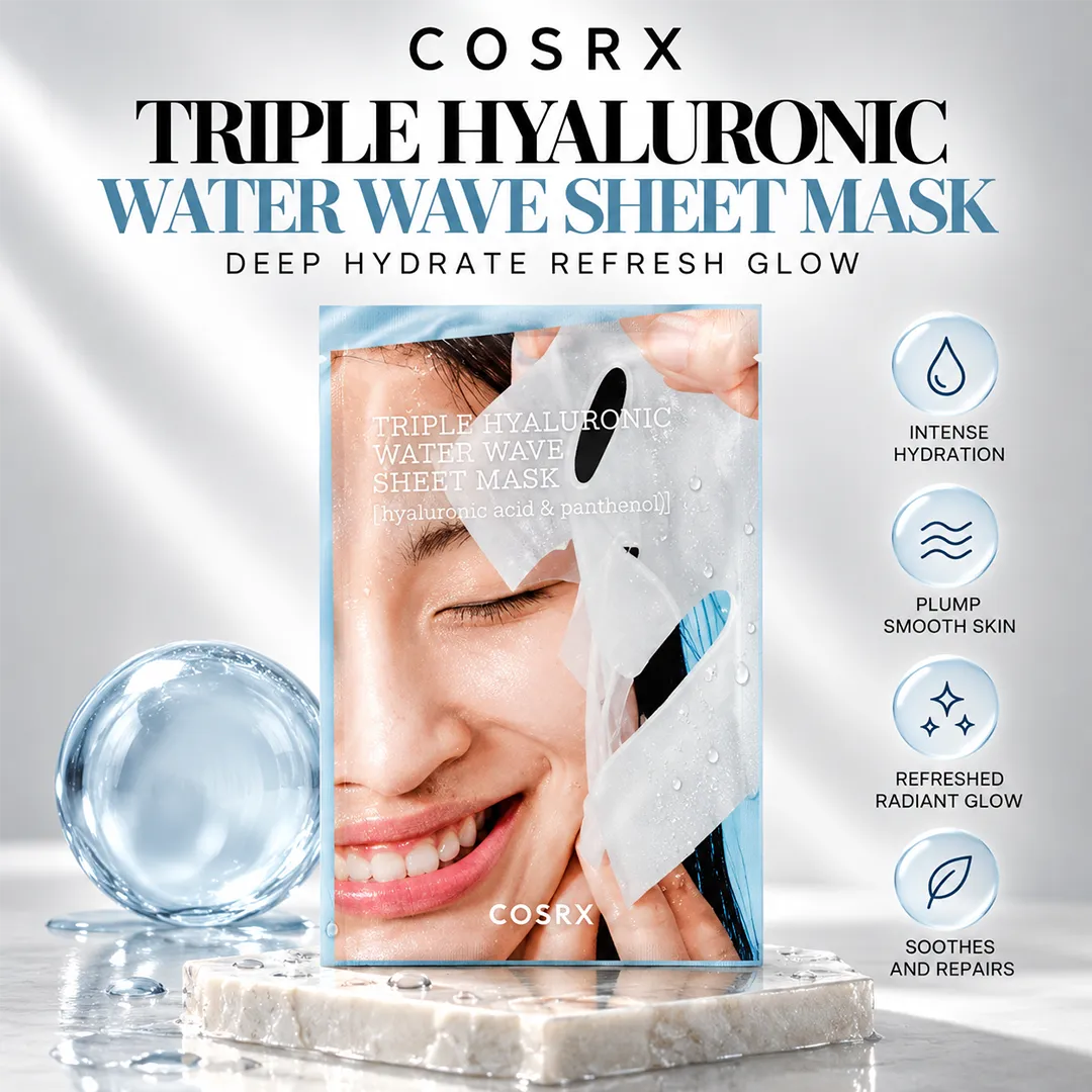 COSRX TRIPLE HYALURONIC WATER WAVE SHEET MASK 20ML