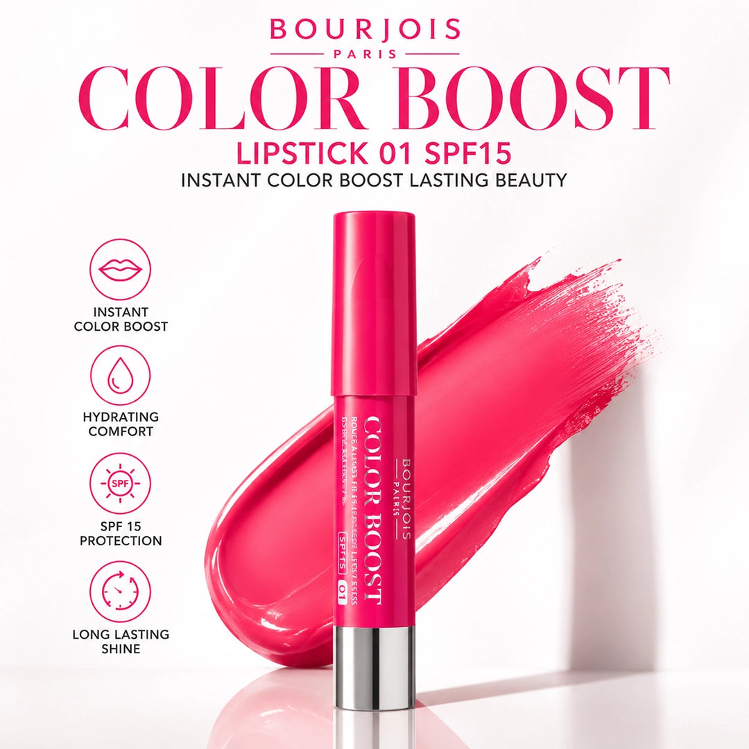 BOURJOIS COLOR BOOST LIPSTICK 01 SPF15