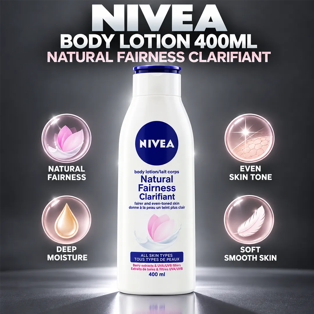 NIVEA BODY LOTION 400ML NATURAL FAIRNESS CLARIFIANT
