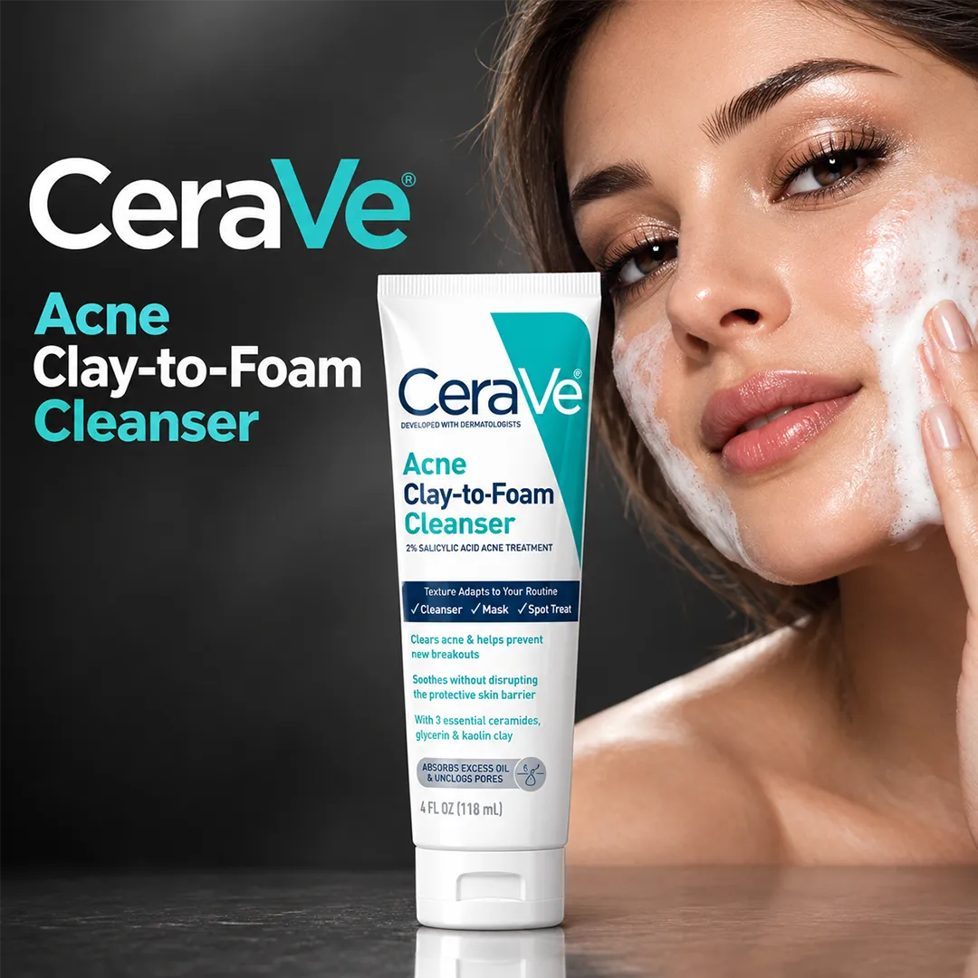 CERAVE ACNE CLAY TO FOAM CLEANER 118ML