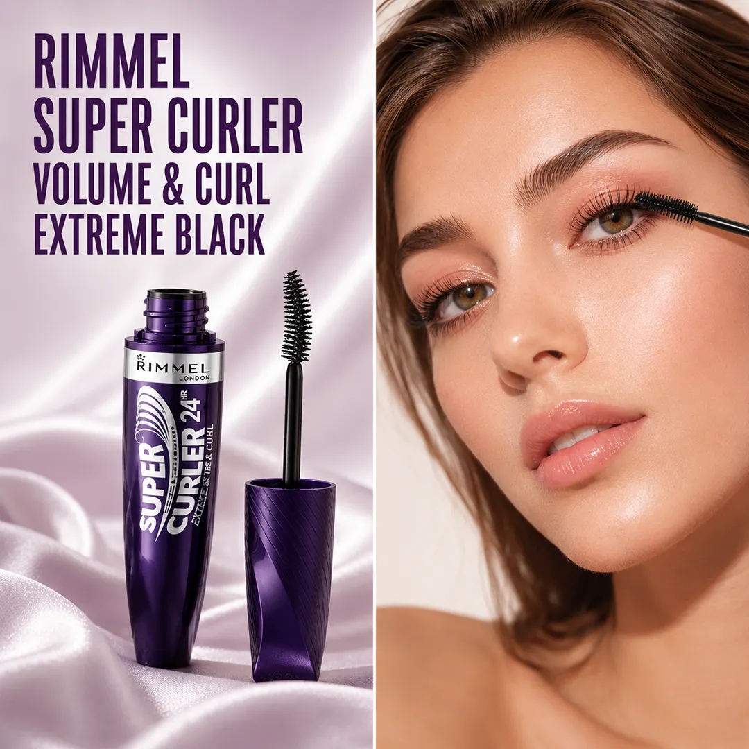 RIMMEL MASCARA SUPER CURLER VOLUME & CURL EXTREME BLACK