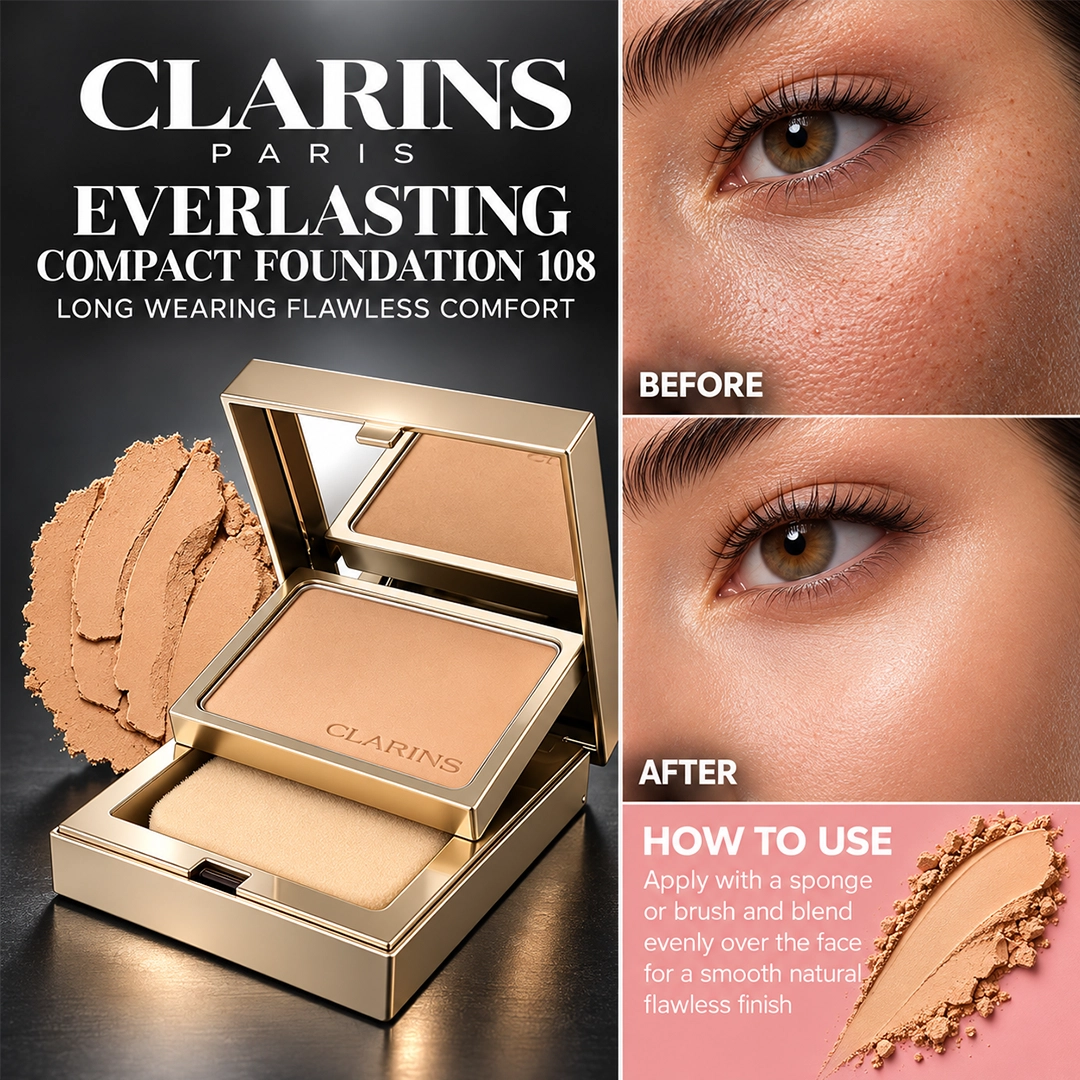 CLARINS EVERLASTING COMPACT FOUNDATION 108