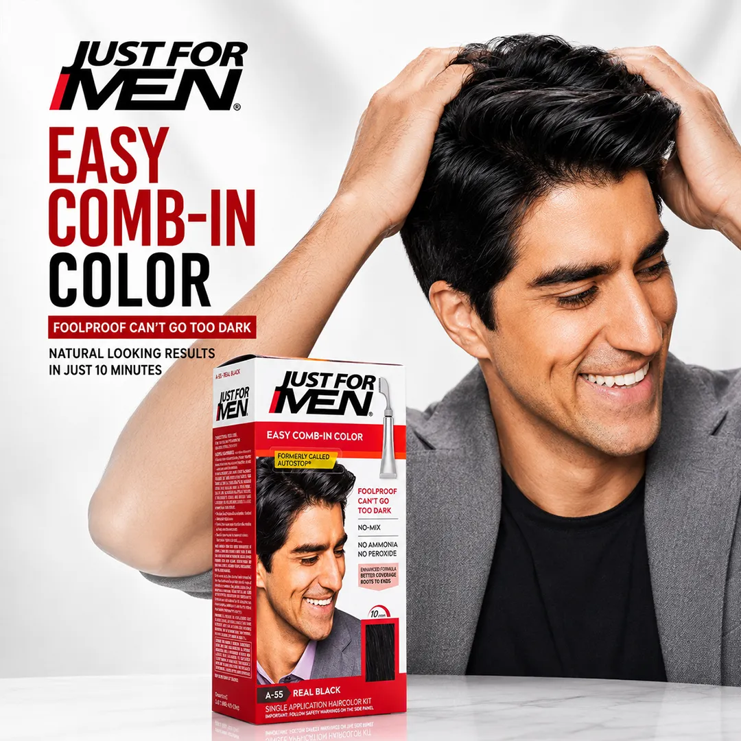 JUST FOR MEN COLOR EASY COMB REAL BLACK