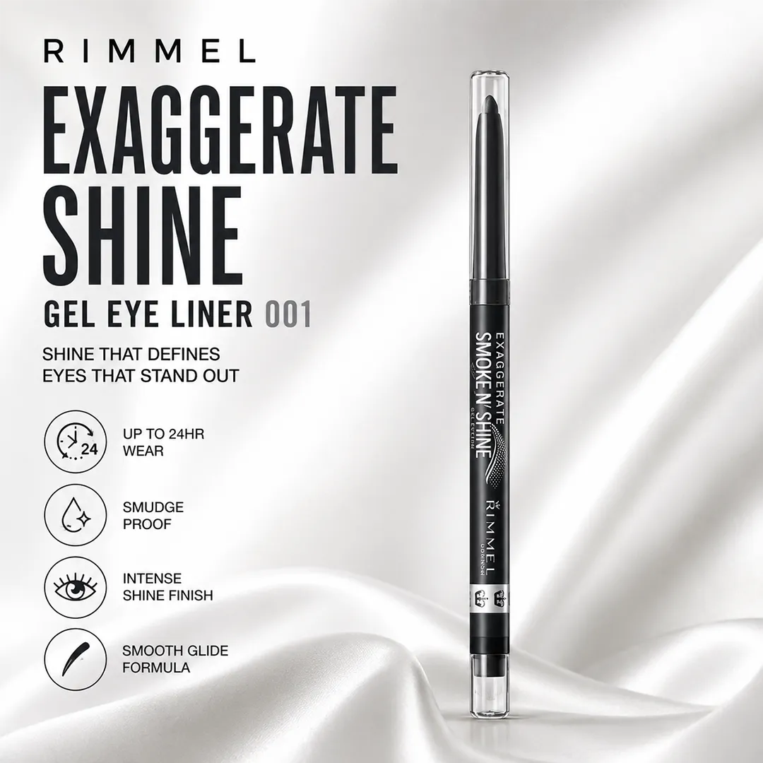 RIMMEL EXAGGERATE SHINE GEL EYE LINNER 001