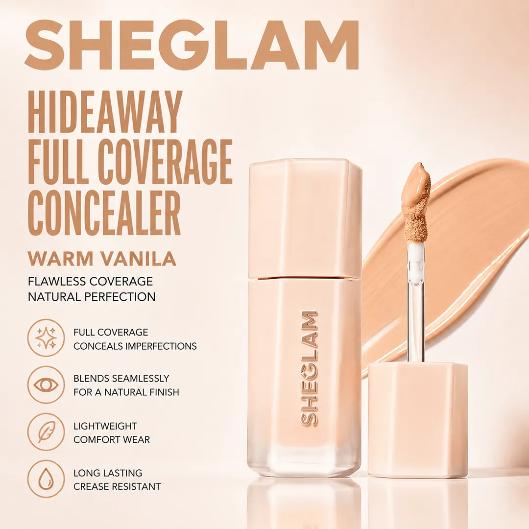 SHEGLAM HIDEAWAY FULL COVERGE CONCEALER 3.5ML WARM VANILA