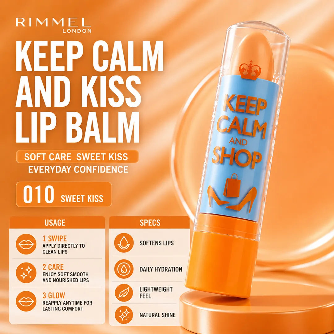 RIMMEL KEEP CALM ADN KISS LIP BLAM 010
