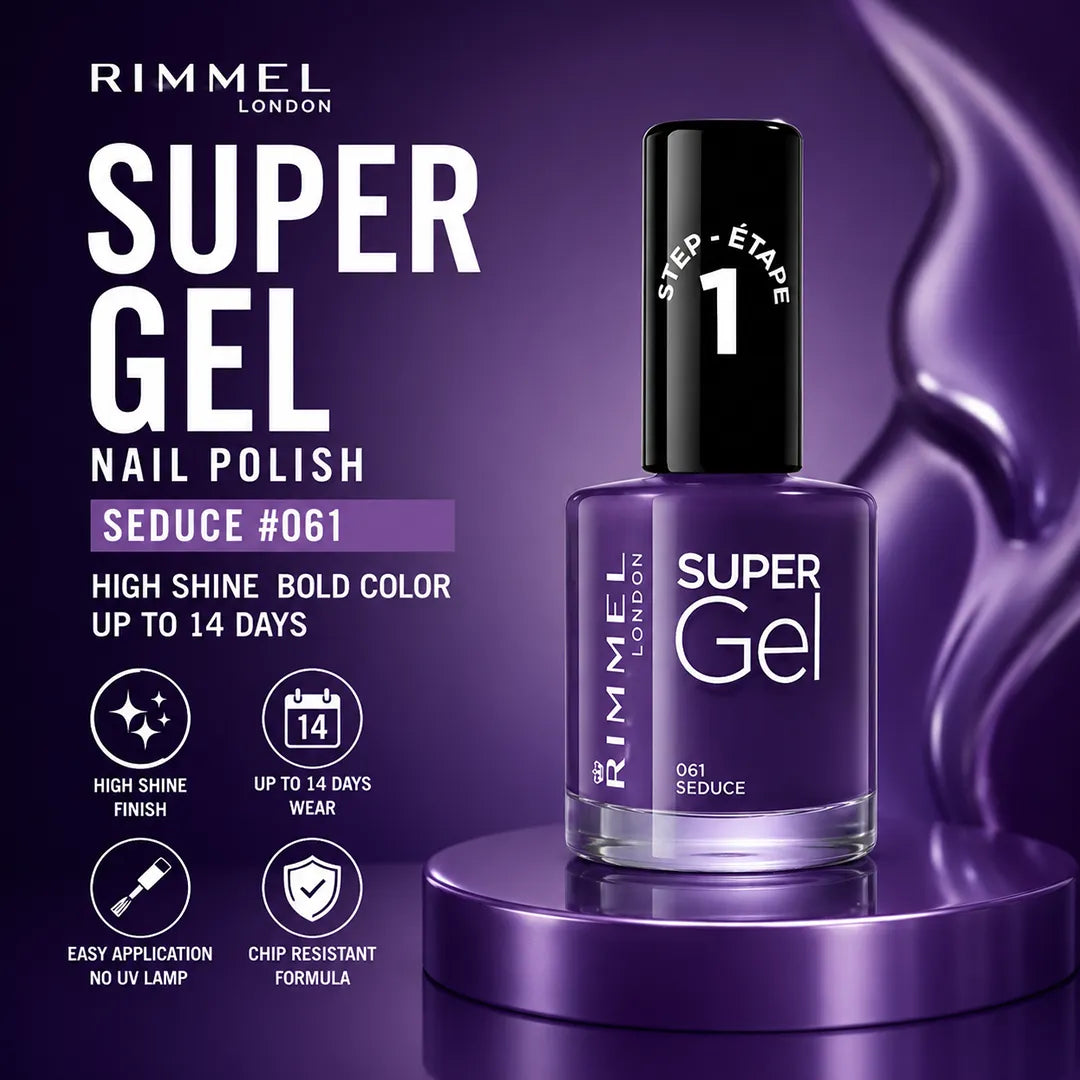 RIMMEL KATE SUPER GEL NAIL POLISH SEDUCE #061