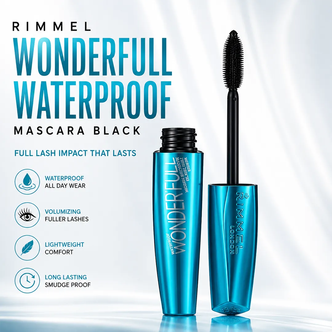 RIMMEL MASCARA WONDERFULL WATERPROFF BLACK