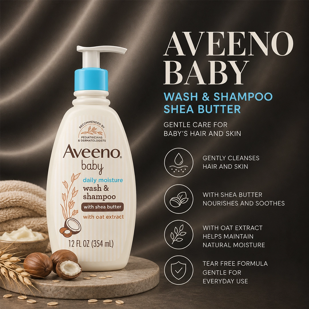 AVEENO BABY WASH & SHAMPOO SHEA BUTTER 354ML
