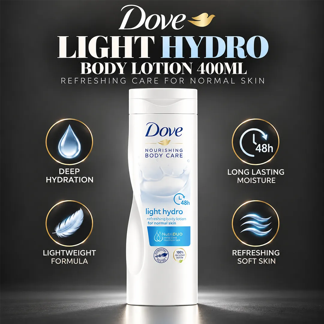 DOVE UK BODY LOTION 400ML LIGHT HYDRO