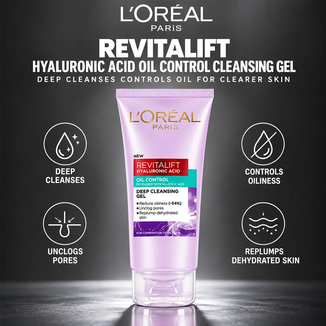 LOREAL REVITALIFT HYALURONIC ACID OIL CONTROL CLEANSING GEL