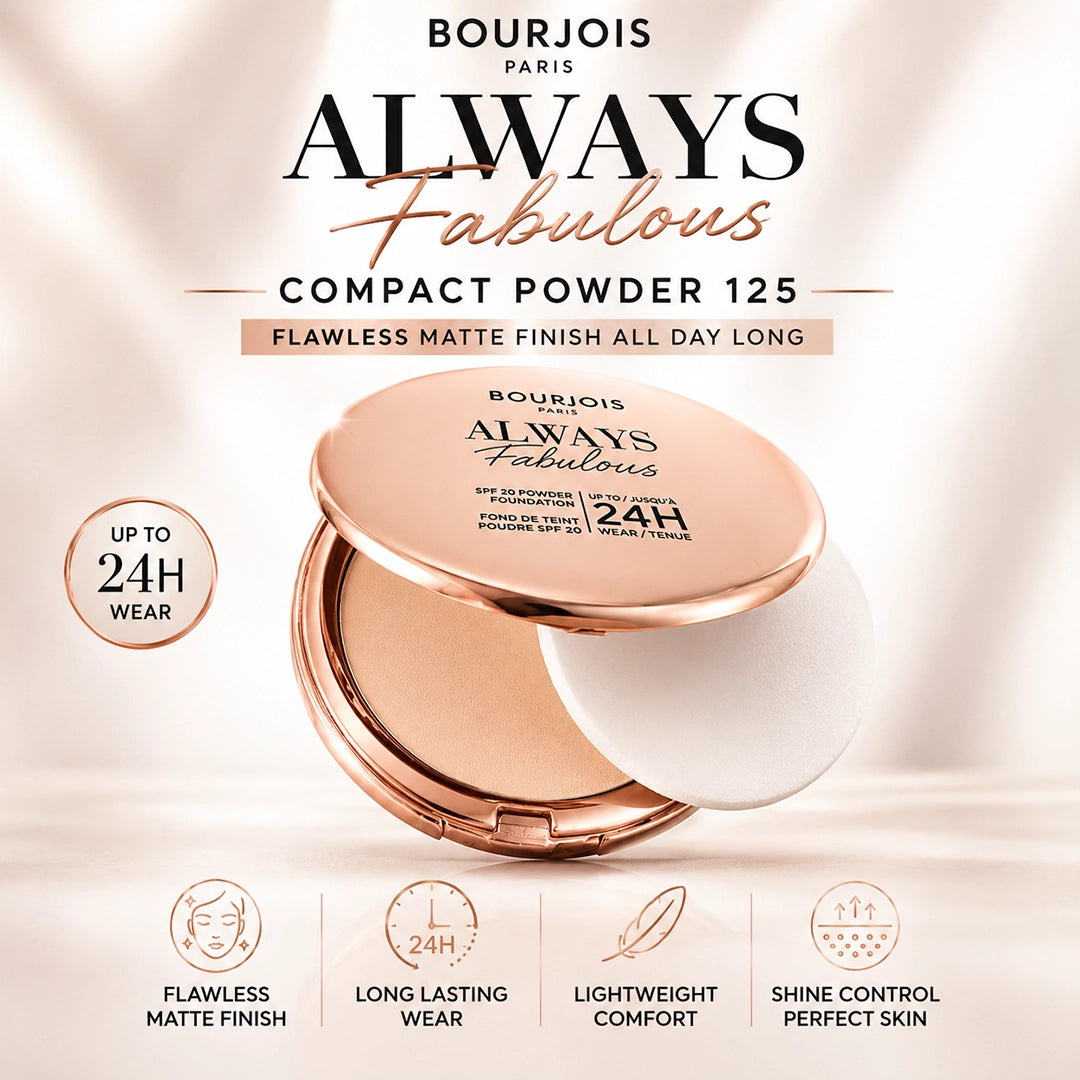 BOURJOIS ALWAYS FABULOUS COMPACT POWDER 125