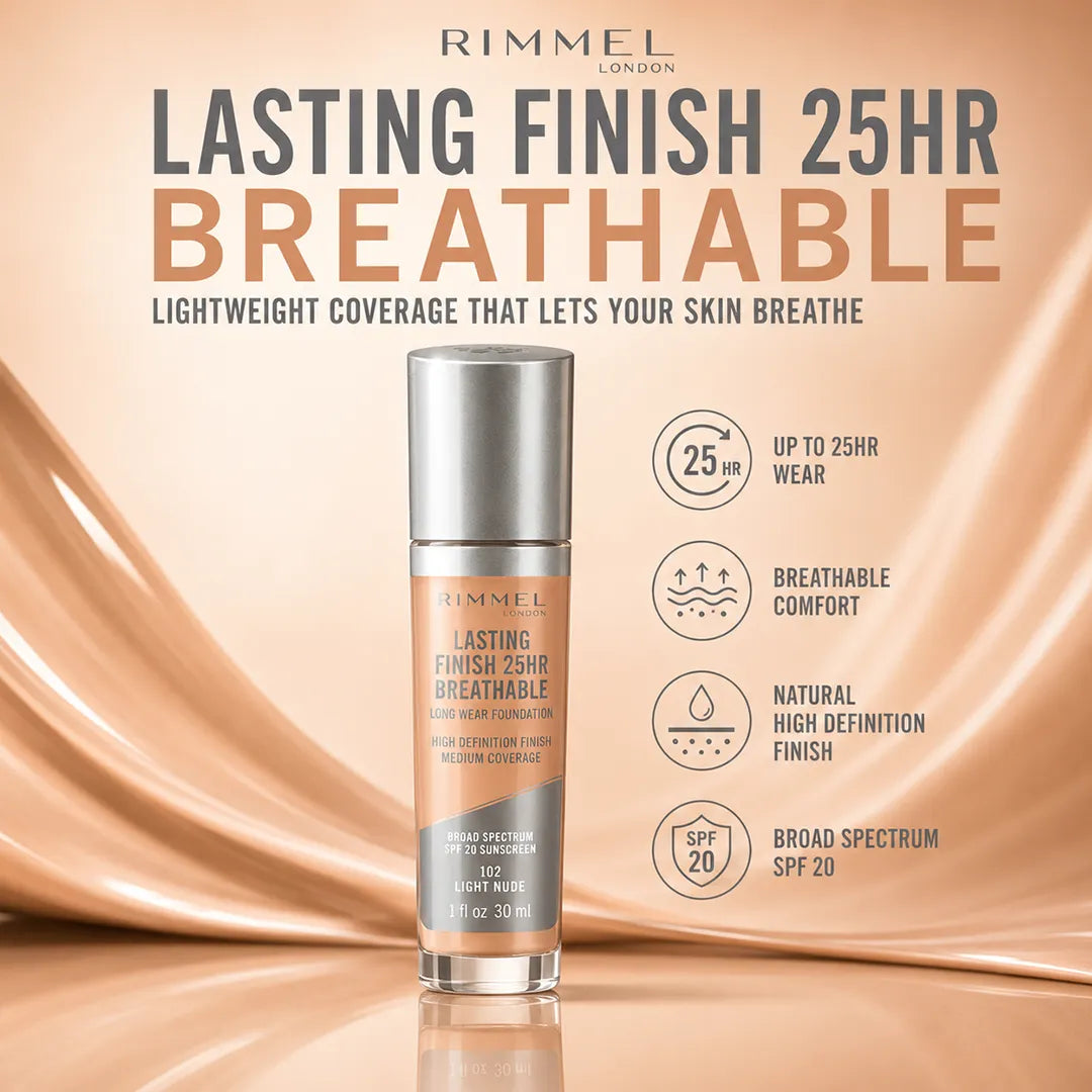 RIMMEL FOUNDATION LASTING FINISH BREATHABLE 102