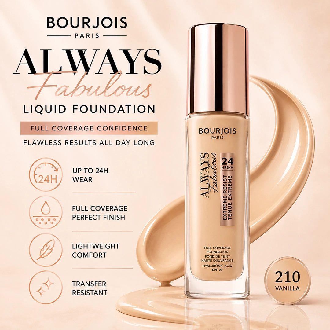 BOURJOIS ALWAYS FAB LIQUID 210 VANILLA