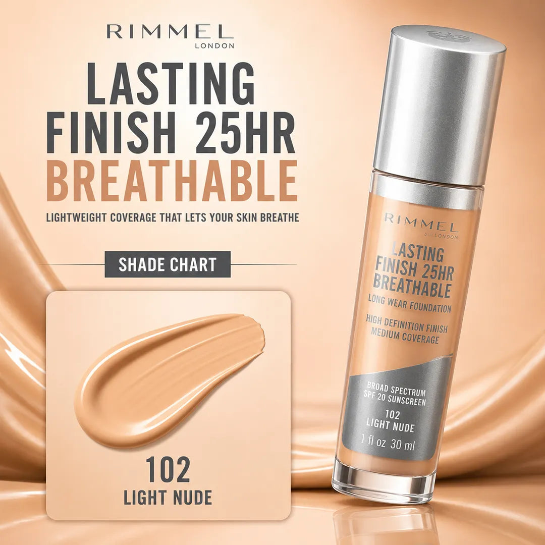 RIMMEL FOUNDATION LASTING FINISH BREATHABLE 102