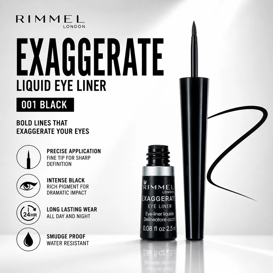 RIMMEL EYELINER LIQUID EXAGGERATE LIQUID 001