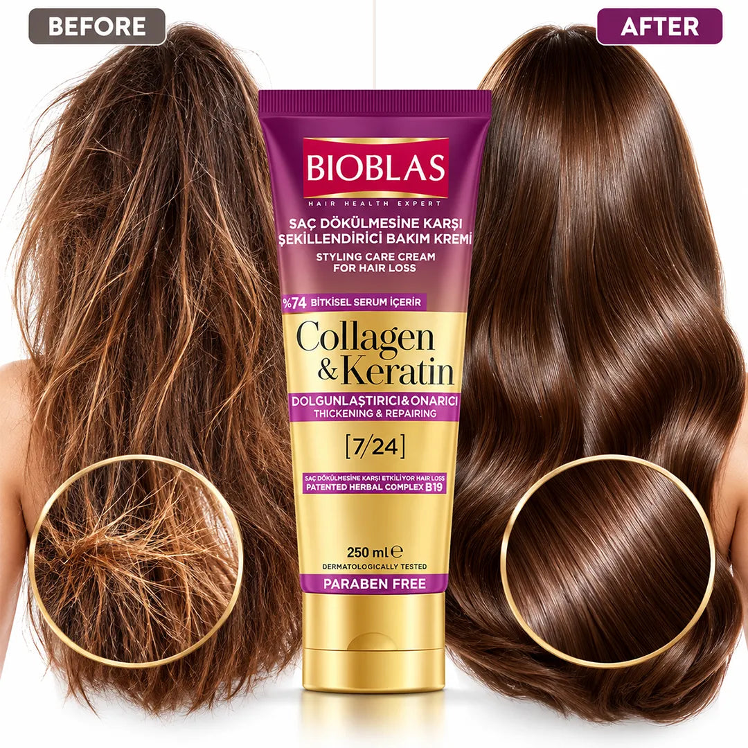 BIOBLAS HAIR CREAM 250ML COLLAGEN & KERATIN