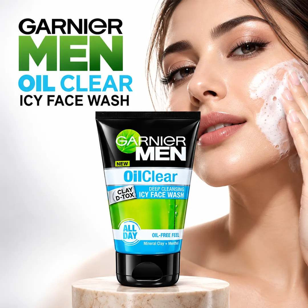 GARNIER MEN OIL CLEAR ICY FACE WASH 100ML