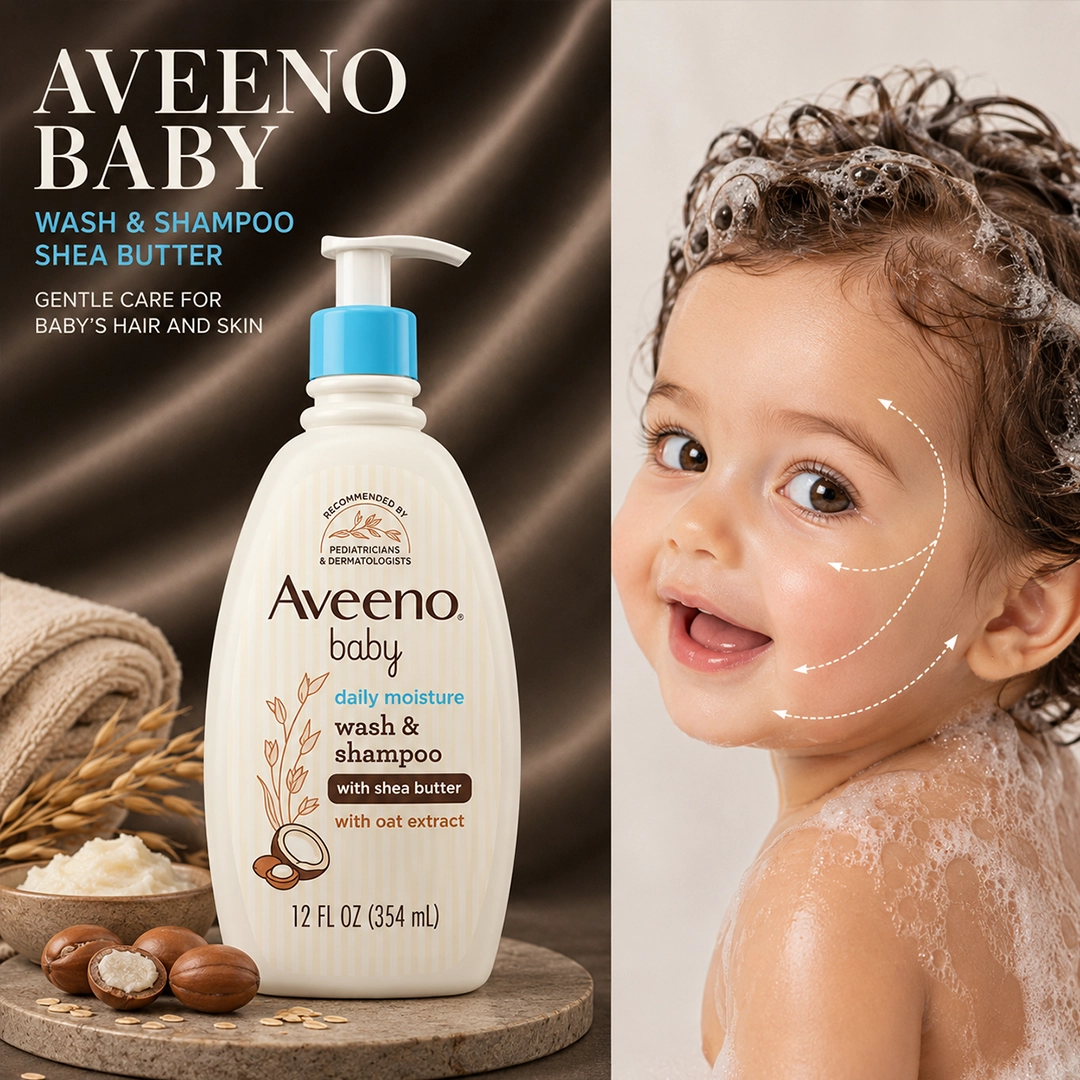 AVEENO BABY WASH & SHAMPOO SHEA BUTTER 354ML