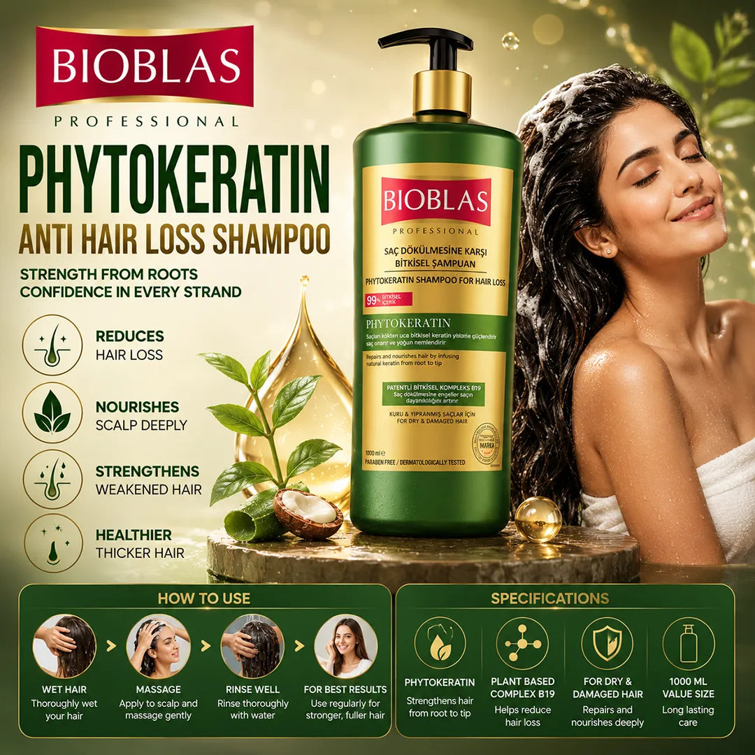 BIOBLAS SHAMPOO 1000ML ANTI HAIR LOSS PHYTOKERATIN