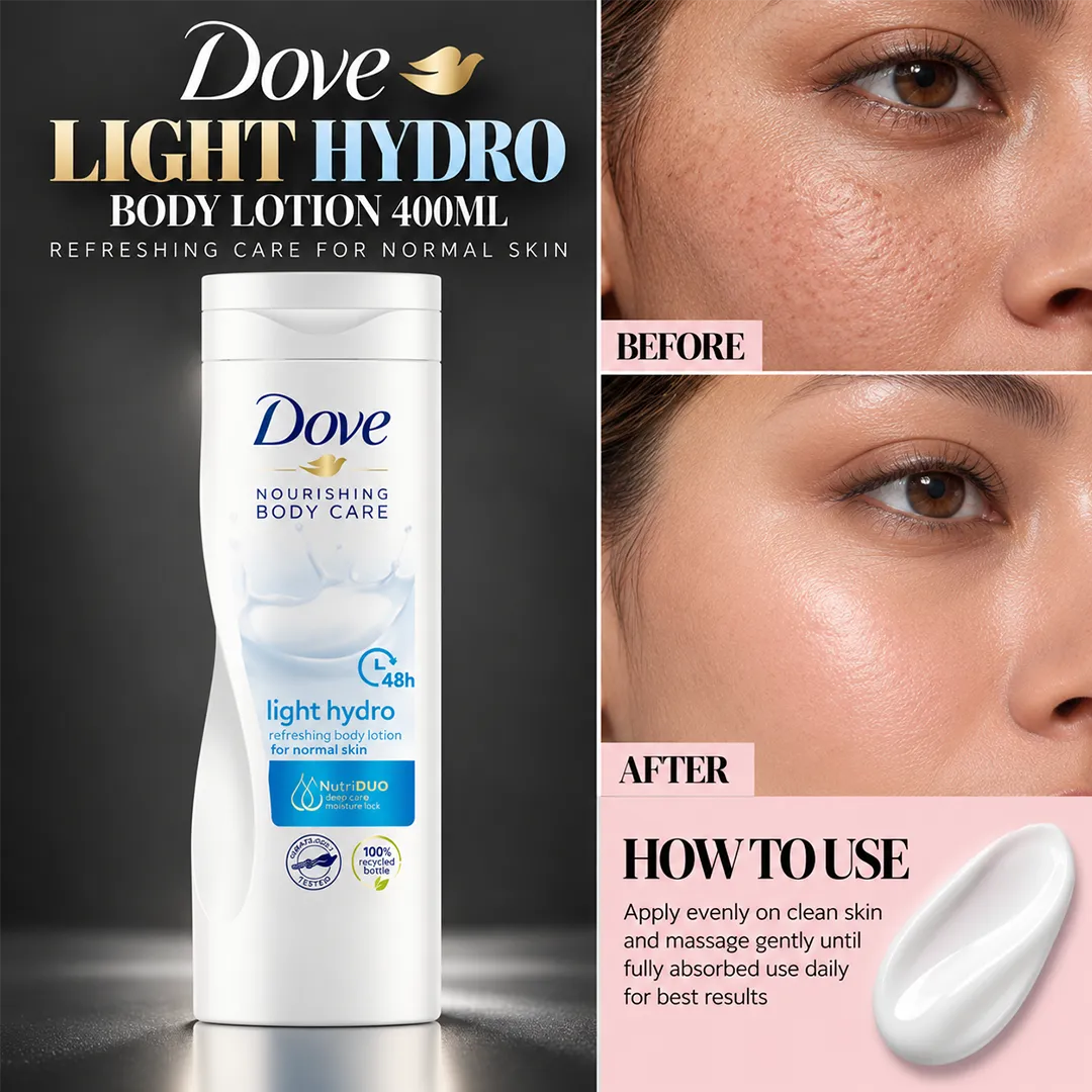 DOVE UK BODY LOTION 400ML LIGHT HYDRO