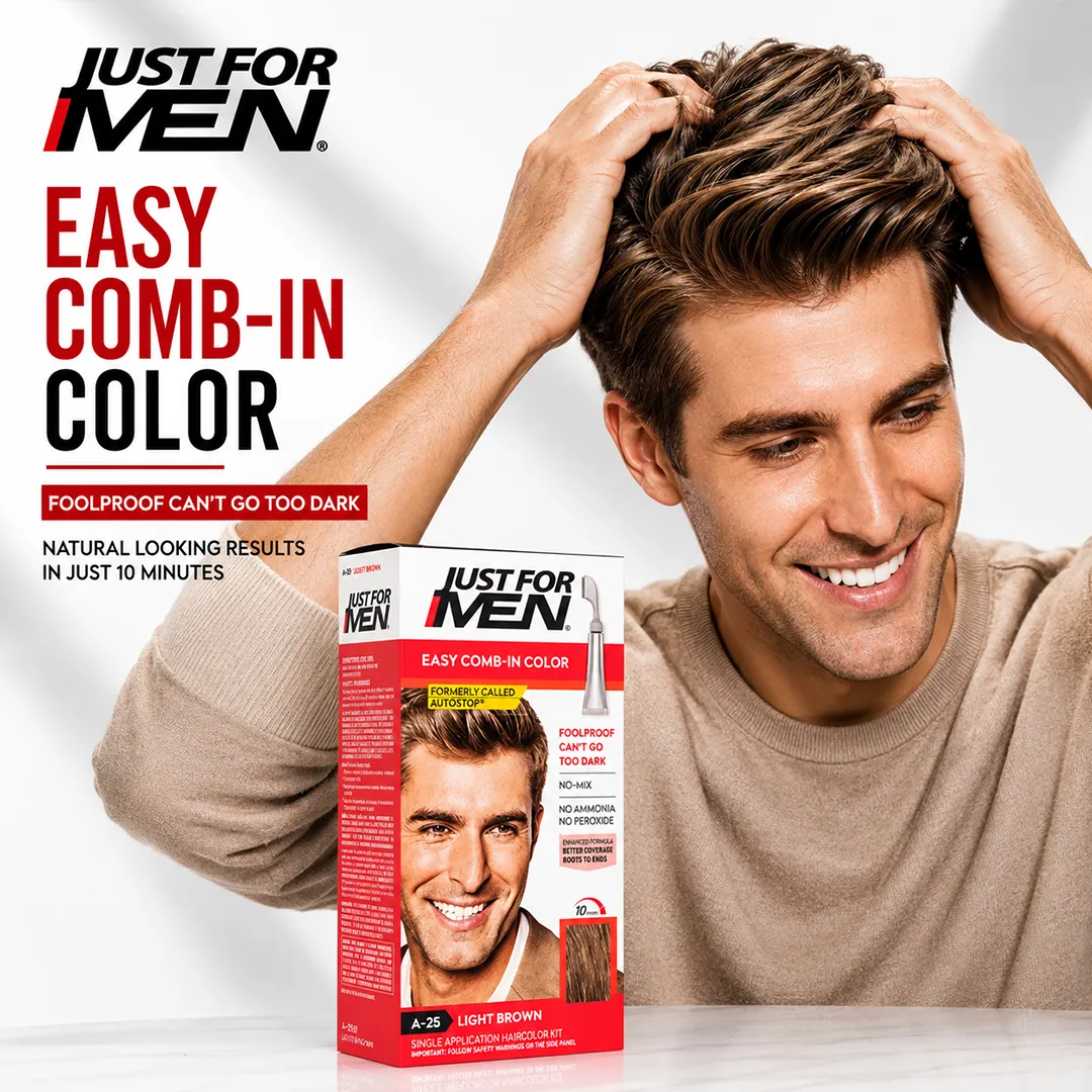 JUST FOR MEN COLOR EASY COMB LIGHT BROWN