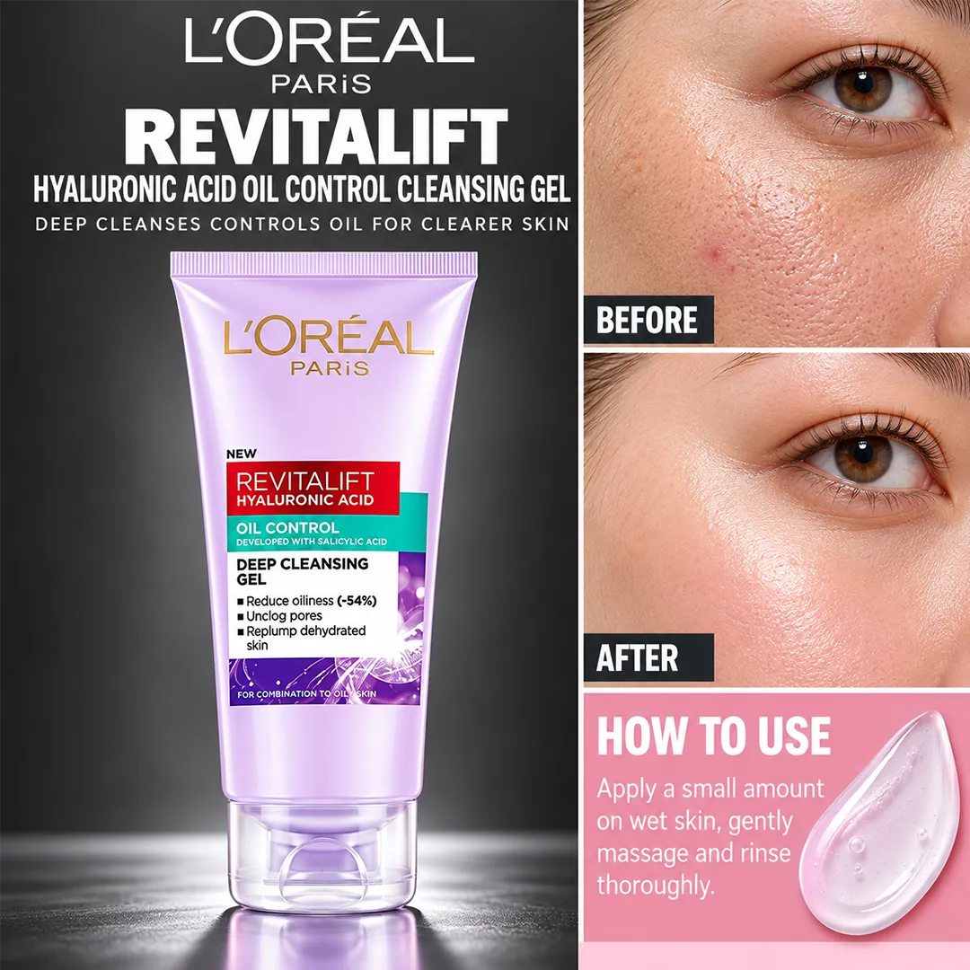 LOREAL REVITALIFT HYALURONIC ACID OIL CONTROL CLEANSING GEL