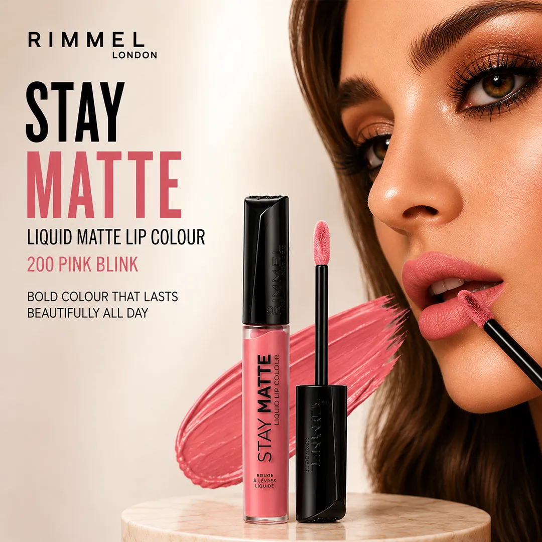 RIMMEL LIQUID MATTE LIP COLOUR 200 PINK BLINK
