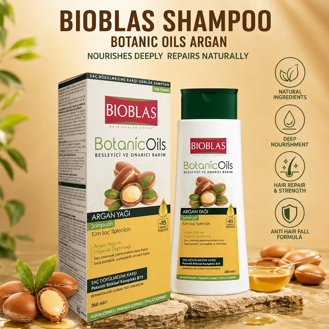 BIOBLAS SHAMPOO 360ML BOTANIC OILS ARGAN