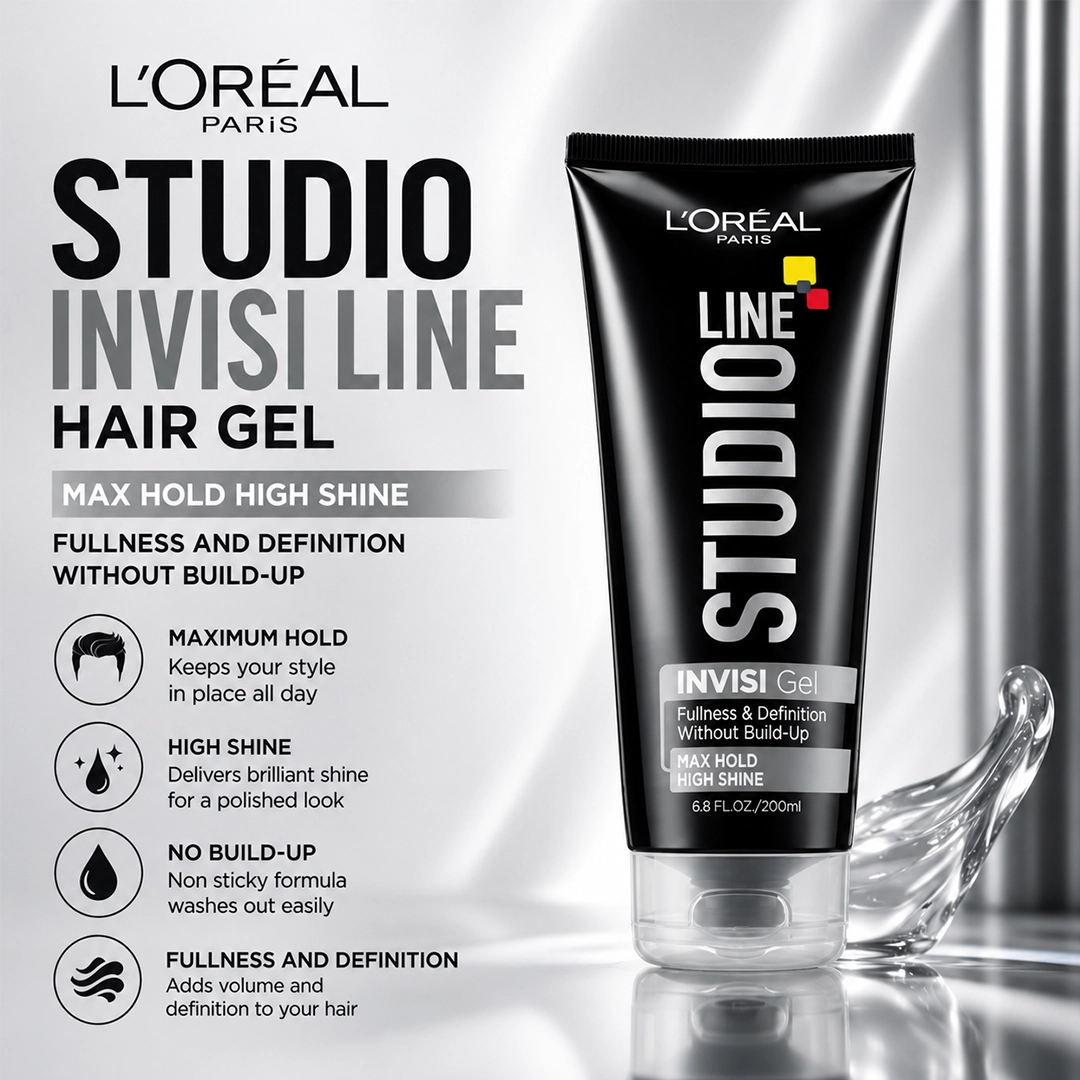 LOREAL USA HAIR GEL 200ML STUDIO INVISI LINE STUDIO