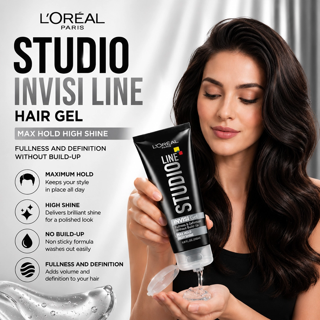 LOREAL USA HAIR GEL 200ML STUDIO INVISI LINE STUDIO