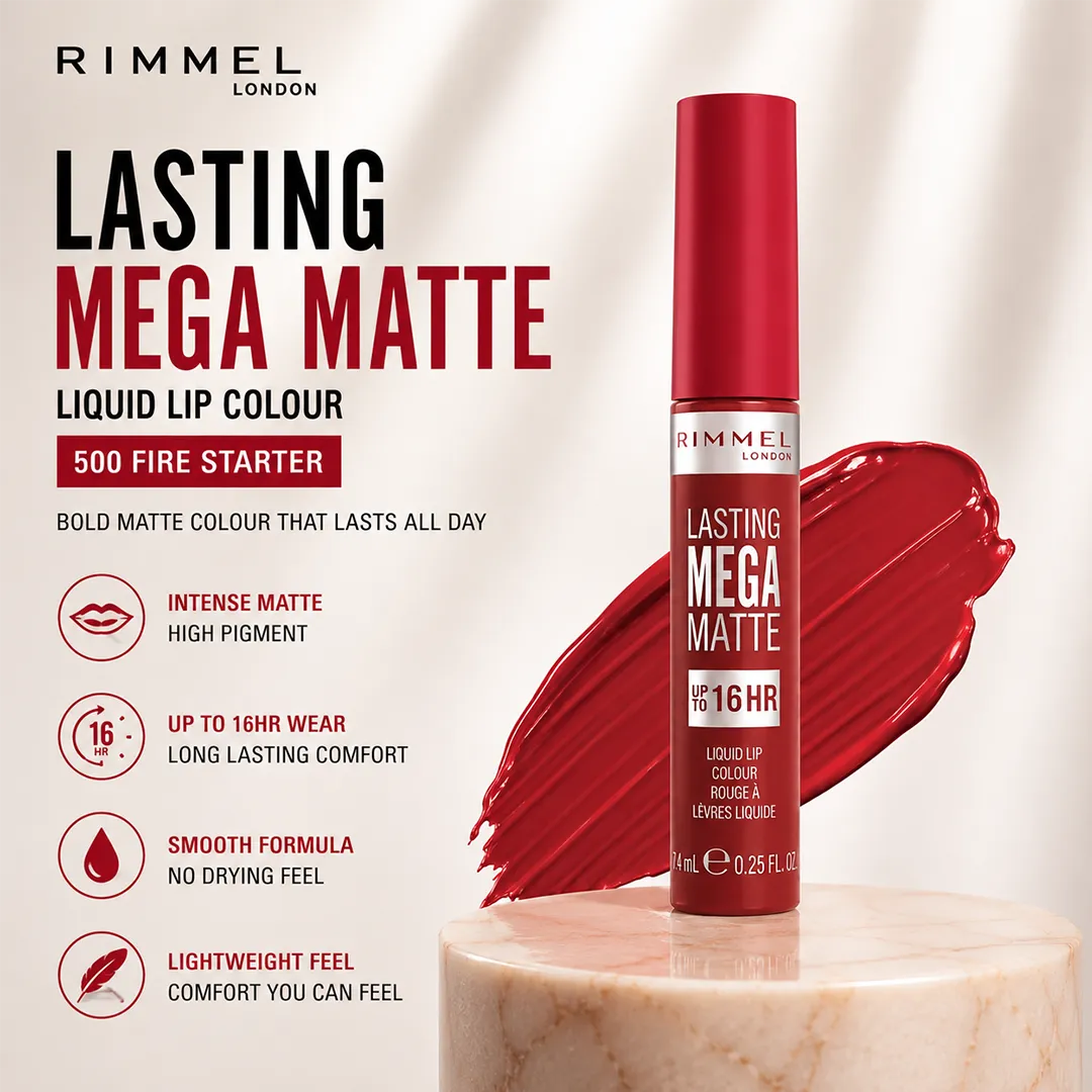 RIMMEL LASTING MEGA MATTE 16HR 500 FIRE STARTER