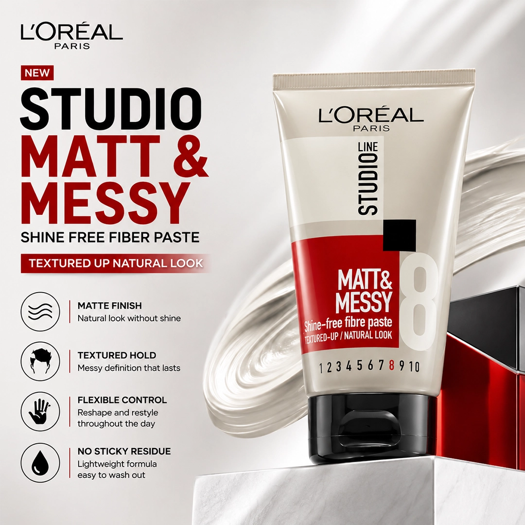 LOREAL STUDIO HAIR GEL 150ML MATT & MESSY