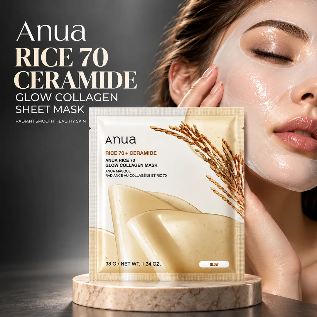 ANUA RICE 70 CERAMIDE GLOW COLLAGEN SHEET MASK