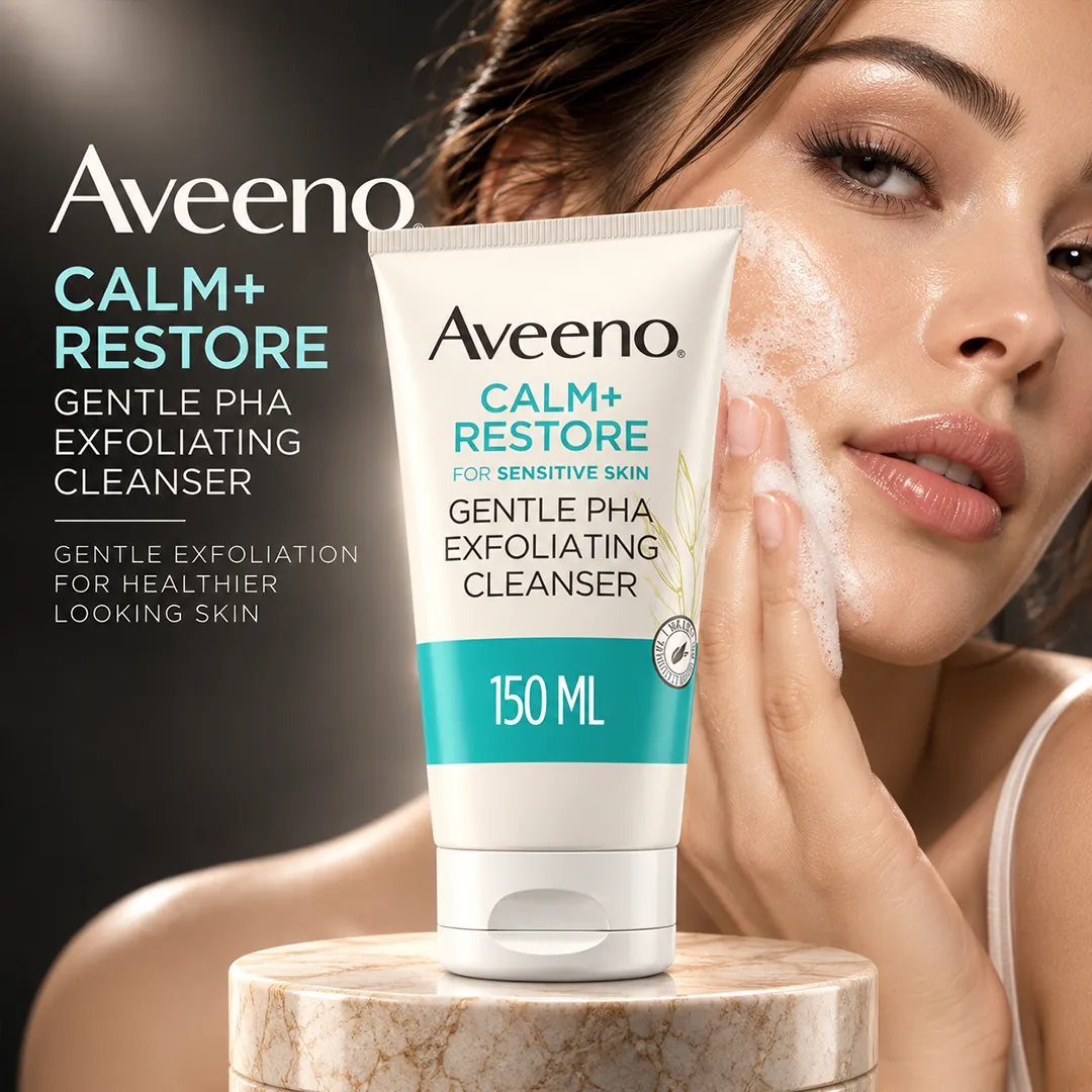 AVEENO CALM RESTORE GENTLE PHA  EXFOLIATING CLEANSER 150ML