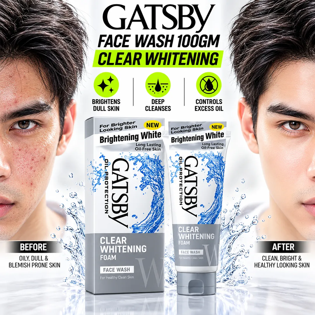 GATSBY FACE WASH 100GM CLEAR WHITENING