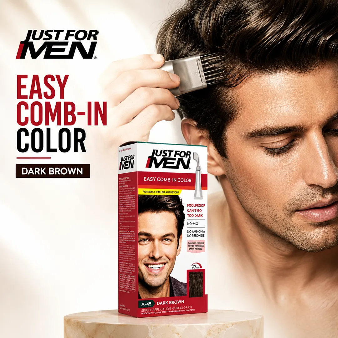 JUST FOR MEN COLOR EASY COMB DARK BROWN