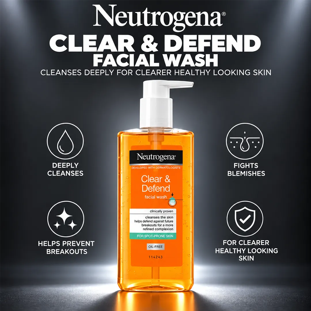 NEUTROGENA CLEAR & DEFEND FACIAL WASH 200ML