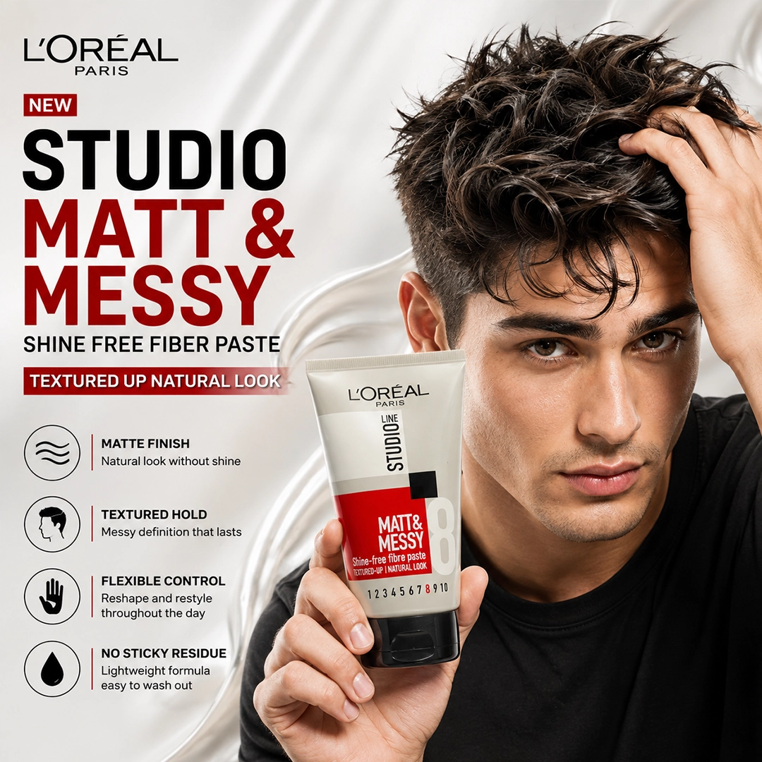 LOREAL STUDIO HAIR GEL 150ML MATT & MESSY