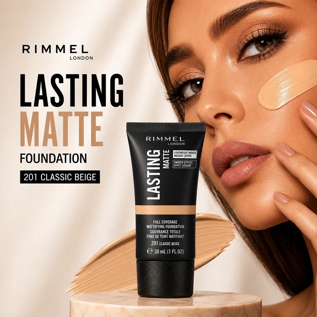 RIMMEL LASTING MATTE FOUNDATION 30ML 201 CLASSINC BEIGE