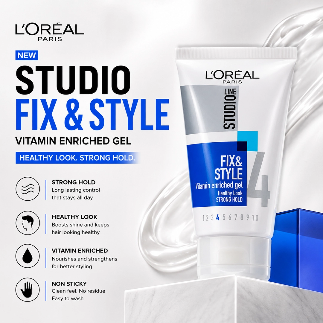 LOREAL STUDIO HAIR GEL 150ML FIX & STYLE