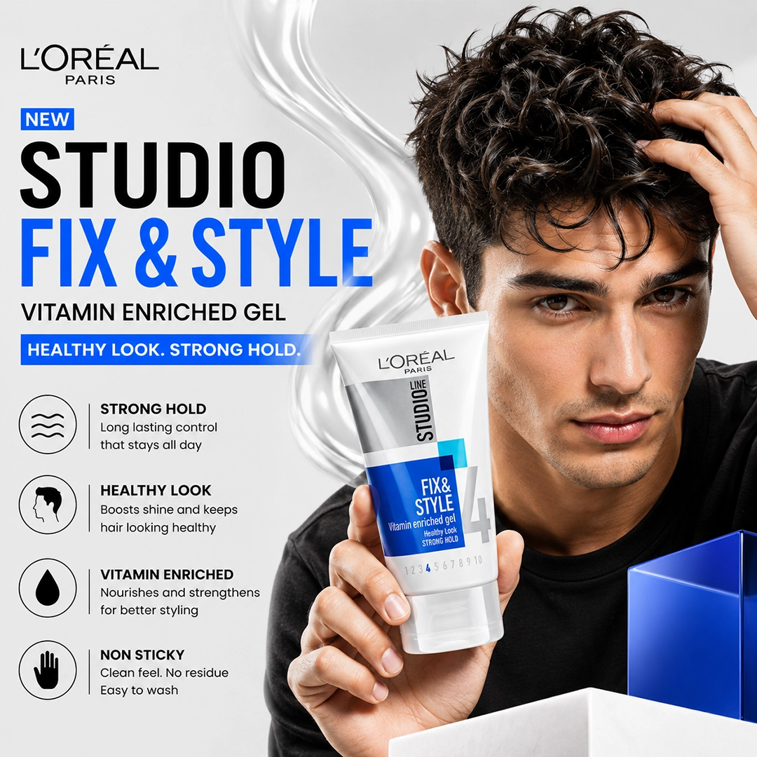 LOREAL STUDIO HAIR GEL 150ML FIX & STYLE