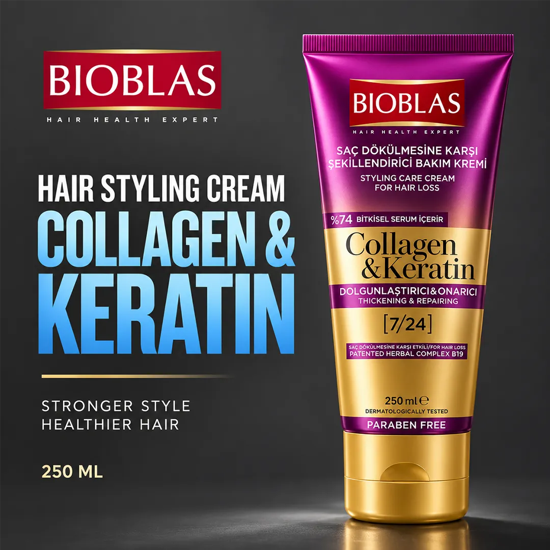 BIOBLAS HAIR CREAM 250ML COLLAGEN & KERATIN