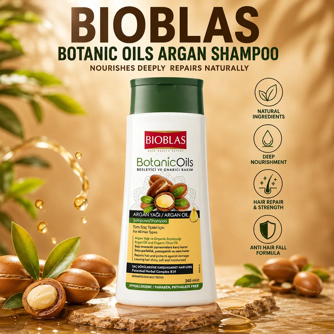 BIOBLAS SHAMPOO 360ML BOTANIC OILS ARGAN 150+